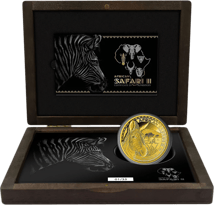 2 Unze Gold African Safari II Zebra 2022 PP (Auflage: 50 | Polierte Platte)