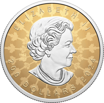 2 Unze Gold Maple Leaf Super Incuse 2024 (Auflage: 300 | Reverse Proof | Platinbeschichtung)