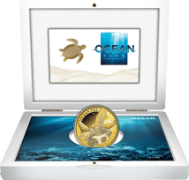 2 Unze Gold Ocean Five Schildkröte 2022 PP  (Auflage: 50 | Polierte Platte)