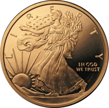 2 Unze Kupfermünze Walking Liberty