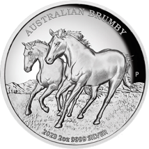 2 Unze Silber Australian Brumby 2023 PP HR (Auflage: 1.000 | Polierte Platte| High Relief)