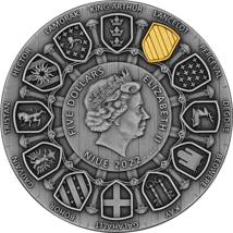 2 Unze Silber Sir Lancelot Ritter der Tafelrunde 2022 HR (Auflage: 500 | Ultra High Relief | Antik Finish)