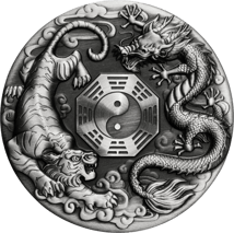 2 Unze Silber Drache und Tiger AF 2021 ( Auflage: 888 | Antik Finish)