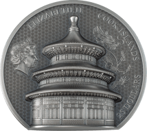 5 Unze Silber Himmlischer Tempel Peking 2023 (Auflage: 888 | High Relief | Antik Finish)