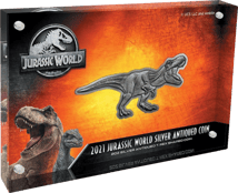 2 Unze Silber Jurassic World T-Rex 2021 AF (Auflage: 600 | Antik Finish)