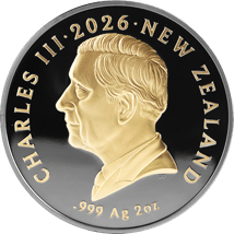 2 Unze Silber Kiwi 2026 (Auflage: 250 | teilvergoldet | Black Proof)