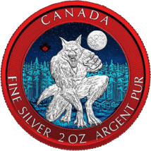 2 Unze Silber Kreaturen des Nordens Werwolf 2021 (Auflage:100 | coloriert)