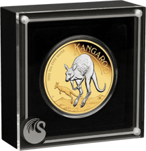 2 Unze Silber Känguru Nugget 2022 (Auflage: 3.000 | Reverse gilded)