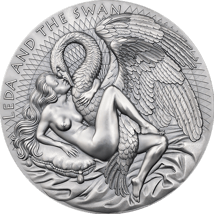 2 Unze Silber Leda und der Schwan 2023 AF HR (Auflage: 500 | High Relief | Antik Finish)