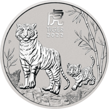 2 Unze Silber Lunar III Tiger 2022