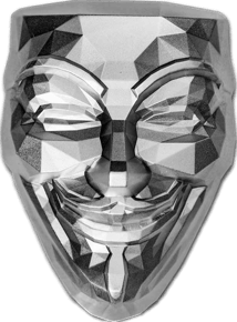 2 Unzen Silber Guy Fawkes Maske
