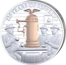 2 Unze Silber 125 Jahre Espresso 2026 (Auflage: 500 | Polierte Platte)