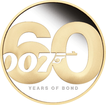 2 Unze Silber James Bond 007 2022 PP - 60. Jubiläum (Auflage: 2.000 | Polierte Platte | teilvergoldet)
