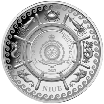 2 Unze Silber Niue Mythische Kreaturen Riesenkrake 2023 PP (Auflag: 750 | coloriert | High Relief | Polierte Platte)