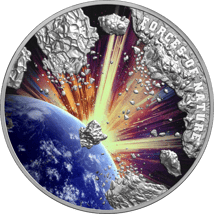 2 Unze Silber Meteorit Forces of Nature 2023 PP (Auflag: 750 | coloriert | High Relief | Polierte Platte)