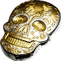 2 Unze Silberbarren Totenkopf Gold Sonnenblume