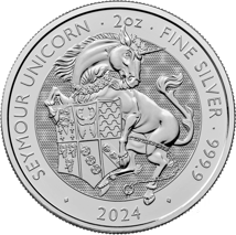 2 Unzen Silbermünze Tudor Beasts Seymour Unicorn 2024