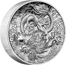 2 Unzen Silber Australien Drache 2021 HR ( Auflage: 1.500 | Polierte Platte)