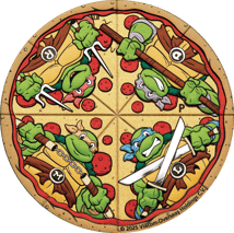 2 Unzen Silber Teenage Mutant Ninja Turtles Pizza 2025 (Auflage: 1.000 | Polierte Platte)