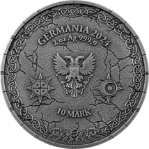 2 Unzen Silber Ragnarök Sköll und Hati 2024  (Auflage: 500 | High Relief | Antik Finish)