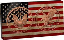 2 x 1 Unze Silber American Eagle Retro Set 2021 (Auflage:100 | Coloriert | Roségold)