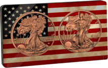 2 x 1 Unze Silber American Eagle Retro Set 2021 (Auflage:100 | Coloriert | Roségold)