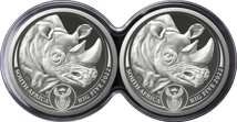 2 x 1 Unze Silber Big Five II Nashorn 2022 PP Doppelkapsel (Auflage: 1.000 | Polierte Platte)