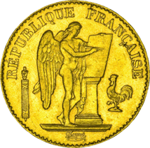 20 Franc Gold Engel Genius Frankreich