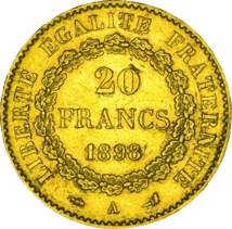 20 Franc Gold Engel Genius Frankreich