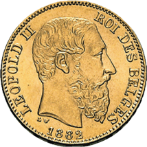 20 Franc Gold Leopold II Belgien