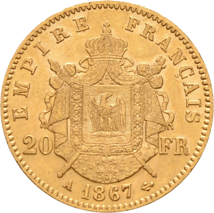 20 Franc Gold Napoleon III Frankreich