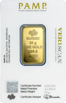 20 g Goldbarren PAMP Suisse
