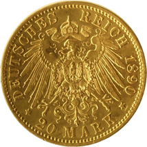 20 Mark Preußen Wilhelm II Goldmünze