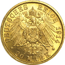 20 Mark Preußen Wilhelm II Goldmünze Uniform