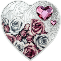 20g Silber Brilliant Love Herzform 2024 PP (Auflage: 2.024 | Kristalle | Polierte Platte | Etui)