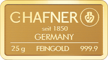 25 g Goldbarren C. Hafner