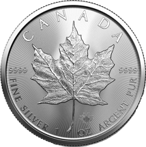 25 x 1 Unze Silber Maple Leaf 2022
