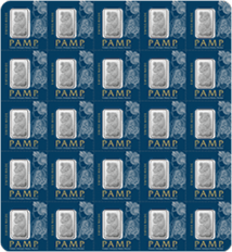 25 x 1g Platinbarren PAMP Fortuna Multigram