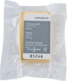 250 g Goldbarren Heraeus