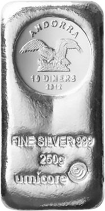 250 g Münzbarren Silber Umicore Andorra