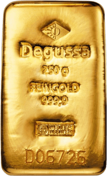 250g Goldbarren Degussa
