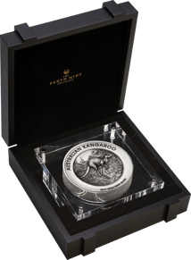 2kg Silber Känguru 2019  (Auflage: 200 | Antik Finish | High Relief | inkl. Etui)