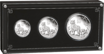 3 Münzen Silber Set Lunar III Tiger 2022 (Auflage: 2.000 | Polierte Platte)