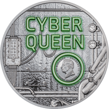 3 Unze Silber Cyber Queen Rebirth 2024 HR (Auflage: 999 | Ultra High Relief | Black Proof)