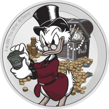3 Unze Silber 75 Jahre Scrooge MC Duck 2022 PP (Auflage: 1.000 | coloriert | Polierte Platte)