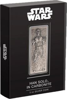 3 Unze Silber Star Wars Han Solo Karbonit-Barren 2022 AF (Auflage: 5.000 | Antik Finish)
