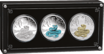 3 x 1 Unze Silber Set Lunar III Schlange 2025 (Auflage: 1.500 | Polierte Platte)
