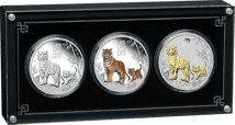 3 x 1 Unze Silber Set Lunar III Tiger 2022 (Auflage: 1.500 | Polierte Platte)