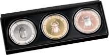 3 x 1 Unze Silber Skarabäus Sonnen Set 2017 PP HR (Auflage: 499 | High Relief)