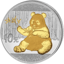 30g Silber China Panda 2017 (teilvergoldet |Auflage: 5.000)